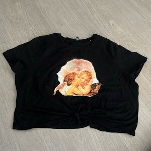 Black Cherub Crop Top